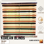 TRILOGY  T623 CHOCO (customize size) KOREAN WINDOW BLINDS 100% HIGH QUALITY