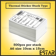 500pcs Thermal Sticker A6 Paper Roll Fold Stack Airway Bill Sticker Thermal Label AWB Consignment Note 订单打印纸 TS01C
