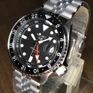 [Watchwagon] Seiko 5 Sports GMT SSK001K1 Black Dial Automatic Gents Watch 100m WR Jubilee Bracelet s