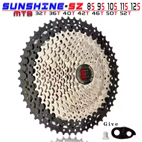 SUNSHINE MTB Cassette 8 9 10 11 12 Speed 32/36/40/42/46/50/52T Mountain Bicycle Freewheel Bike Sproc