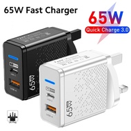 65w PD Charger USB + PD Fast Charging Adapter With LED Light For Ip Samsung Huawei Oppo Vivo Xiaomi Realme