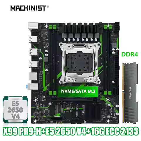 MACHINIST X99 PR9-H Motherboard Set Kit With LGA2011-3 Xeon E5 2650 V4 CPU DDR4 16GB (1*16GB) 2133MH