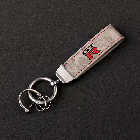 For Nissan GTR JDM R32 R33 R34 With Logo Car Accessories Leather Car keychain Horseshoe Buckle Jewel