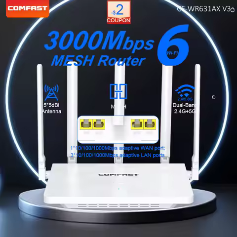Comfast 3000Mbps Wifi6 Mesh System Wireless Router Dual Band WI-FI 6 Mesh Router Wide signal Range W