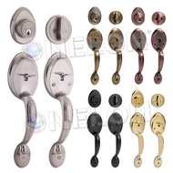 NELON Grip Handleset - Hollow H1711 (Main Door Lock / Entrance Door Lock / HDB Main Door Lock / Thumbpress Lock)