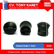 1 in (25 mm) foot pad rubber