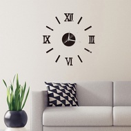 ZZOOI 3D Acrylic Roman Numerals Wall Clock Stickers Self Adhesive Mirror Sticker Office Decoration Living Room Minimalist Home Decor