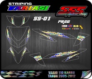 Striping Transparan Hologram Vario 110 CW/110 Karbu SS-01