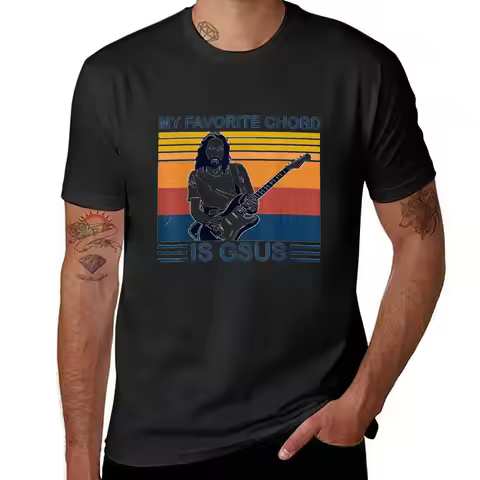 My Favorite Chord Is Gsus Jesus Play Guitar Retro Vintage T-Shirt for a boy vintage quick drying gra