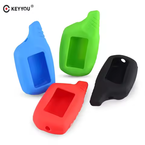 KEYYOU Car Key Cover Silicone Case for Starline B9 B6 A91 A61 LCD KGB FX-5 Jaguar ez-one Keychain Ca