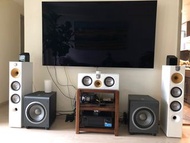 Bowers & Wilkins (floor-standing , centre & bookshelf) Speakers, Denon (AV receiver&Atmos speakers) 