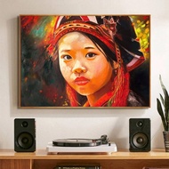 Tranh canvas treo tường cô gái dân tộc Tây Bắc decor homestay