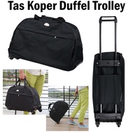 Tas Koper Duffel Trolley Traveling Size L dengan Roda Troli Multifungsi Serbaguna Travel Bag Dufel D