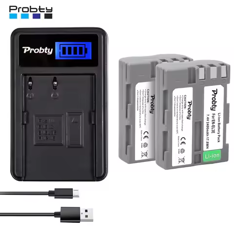 2400mAh EN-EL3e EN EL3 EL3a Battery / LCD Charger for Nikon D70s, D50, D80, 90,D300S, D300, D700, D9