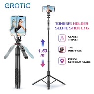 GROTIC Tripod Handphone L16 & L16SS Tongsis Monopod Portable With Bluetooth Remote & Stabilizer