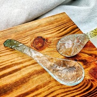 窯燒海棠花玻璃特色湯匙 海棠花玻璃 文創商品 湯匙