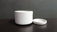 White Ceramic Pot and Saucer - Repotting Ceramic Pot