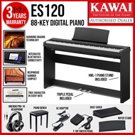 Kawai ES120 88-Key weighted-key Best Beginner Digital Home Piano 初学者电子琴 钢琴 电钢