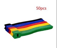 50條收納魔術貼 50pcs Cable Wire Straps Nylon Hook  50個尼龍勾環帶可重複使用的電線束帶 魔術貼索帶  線纜固定器 電線整理器 尼龍繩50pcs Cable Wi