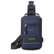 全城熱賣 - 男士多功能胸包單肩包斜挎包（寶藍色長：16*寬：10*高：24cm）