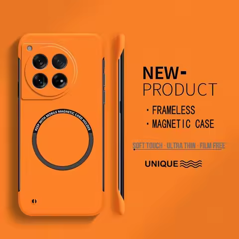 Hard PC Magnetic Frameless Phone Case Wireless charging For OnePlus 13 11 12R 10T 9 Pro Nord 3 N20 C