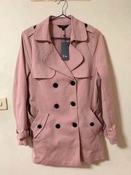 全新可議價✨U’re 粉色排扣風衣外套