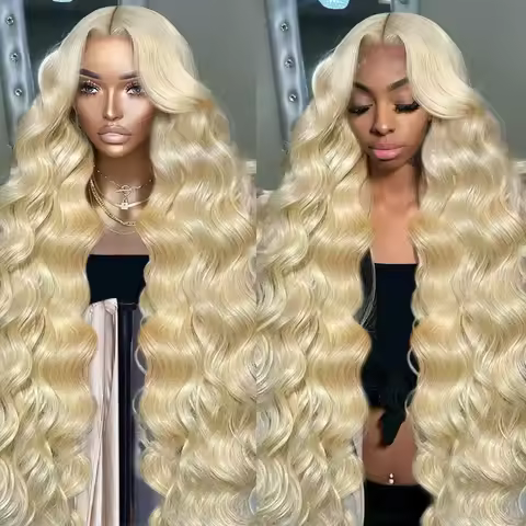200 Desnity HD Transparent 13x4 13x6 613 Blonde Colored Body Wave Full Frontal Lace Human Hair Wigs