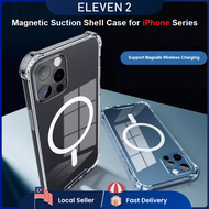 ELEVEN 2 Wireless Magnetizing MagSafe Transparent Shockproof Protective Case For iPhone 14 13 12 11 Pro Max / iPhone X XR XS Max