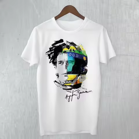 2023 Ayrton Senna Helmet Formula One Brasil Legend Driver Pilot Fashion Men Clothing Graphic T Shirt