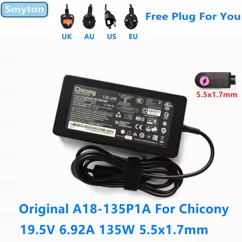 Original AC Adapter Charger For ACER 19.5V 6.92A 135W Chicony A18-135P1A A135A013P A135A025P A135A05