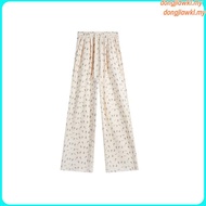 Floral Pants Women Straight Cut Palazo Slack High Waist Baggy Loose Wide Leg Casual Streetwear Ladie