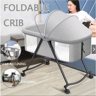 Folding Crib for Baby Foldable crib removable cradle bed baby bed anti-rollover stitching large bed