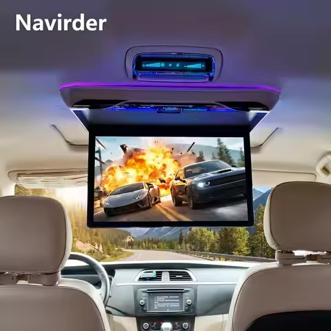 Android 13 19inch Ceiling TV Car Universal Roof Monitor Flip Screen Top Multimedia Video Display 16 