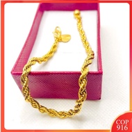 🔥Gelang Tangan Pintal Emas Bangkok Cop 916 Persis ori emas tulen 😍 WOMEN BRACELET GOLD plated AMANI JEWELLERY