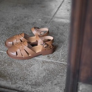 編織手工涼鞋_擦色棕