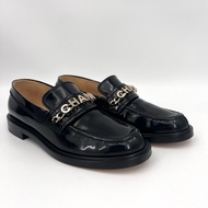 Chanel香奈兒 黑色漆皮樂福鞋