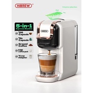 HiBREW 5 in 1 Multiple Capsule Coffee Machine Hot/Cold DG Cappuccino Nes Small Capsule ESE Pod Groun