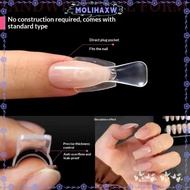 MOLIHMY 60/240/300 Pcs Coffin Nail Forms, No Paper Forms Acrylic Dual Nail Forms,  Oval 15 Size Oval