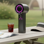 USB Rechargeable Handheld Turbo Fan with 100 Speeds, 24000RPM & LED Display
