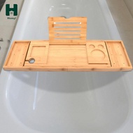 Homyl Bathtub Tray Tub Organizer with Slot Soap Dish Tray Nonslip Extendable Bathtub Rack for Hotel 
