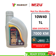 Mizu Semi Synthetic Lubricant  API SN 10W-40 Car Engine Oil - 1 litres [Free 1 piece MIZU mileage sticker] 10w40 minyak hitam minyak pelincir minyak kereta minyak Sintetik minyak viral minyak certified dari API