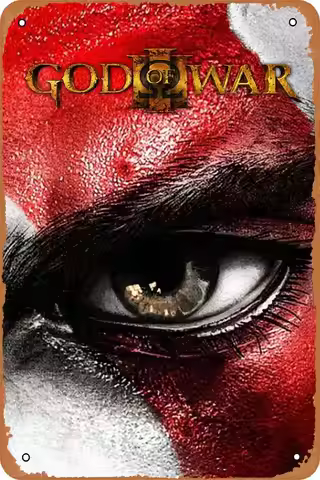 God of War III Video Game Poster Metal Tin Sign