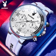 PLAYBOY Jam Tangan Lelaki Original Waterproof Luminous Silicone Chronograph Fashion Casaul Sports Wa
