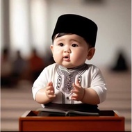 Peci Boys Songkok Baby Toddler Black Plain Velvet Contesa Premium Songkok Budak Lelaki