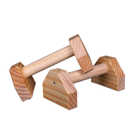 【JJL】-Push-Up Stand Wood Pushup Bars Non-Slip Base Exercise Home Workout Equipment Handle Stands for