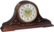 qiuqiu Solid Wooden Shelf Clock Desk Clocks Antique Table Clock Home Room Kitchen Decoration Silent