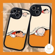 MissConnie Creative Cartoon Funny Sleeping Crayon Shin-chan Case Compatible for Infinix Hot 11 10 9 Play Smart 6 5 Note 8 Hot 11s 10s 10T Infinix Hot 10 Lite Couples Soft Tpu Cover