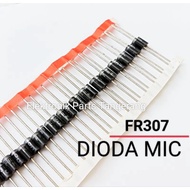 (1 PIECE) DIODE FR307 1000V 3A MIC Renteng DIODE FAST RECOVERY FR307 DIODE FR 307 3 Ampere 1000 Volt