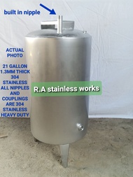 Pressure Tank 21 Gallons ( Stainless ) ( W/Base) Water Tank