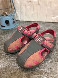 FILA 包頭平底鞋/尺寸16cm/粉色